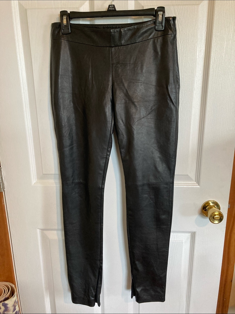 Robert Rodriguez Gorgeous Genuine Leather Black Skinny Pants Leggings Size 4